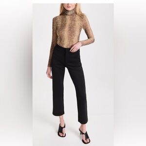 NWT good american shiny scuba cropped trousers